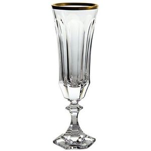 Cristal de Sèvres Chenonceaux of champagneglazenset, glas, goud, 7 x 7 x 20,5 cm, 2 stuks