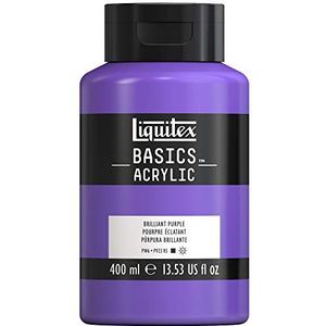Liquitex Basics 8870322 Monopigmenteerde acrylverf, kunstenaarspigmenten, lichtecht, gemiddelde viscositeit, archiefkwaliteit, zijdeglanzende afwerking, 400ml - Brilliant Purple