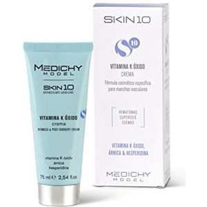 MEDICHY MODEL - Skin10 Vitamine K Oxide S10 Crème - Vermindert vasculaire vlekken, blauwe plekken, couperose, oedeem - Antioxidant Formule - 75 ml