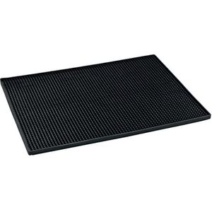 Wenko 55034100 Afdruipmat Maxi, extra grote rubberen mat met noppenstructuur om borden en glazen te laten drogen, gootsteenmat van hoogwaardig kunststof, vaatwasmachinebestendig, 40 × 30 cm,zwart
