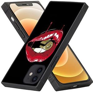 Vierkante telefoonhoes iPhone 12 Mini Bullet in Lips anti-shock bescherming flexibele premium hoes voor iPhone 12 Mini