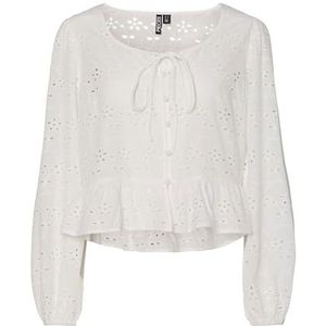 PIECES Pcfarmorine Ls Top WVN, cloud dancer, S