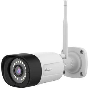 NIVIAN WLAN-6 2K beveiligingscamera voor buiten, robuuste metalen behuizing, dubbel nachtzicht, intelligente IA voor detectie van mensen en bidirectionele audio, compatibel met CCT-kit