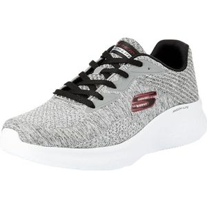 Skechers Skech-lite Pro Faregrove sneakers voor heren, Grijze Cirkelvormige Gebreide Synthetische Rode Trim, 39.5 EU