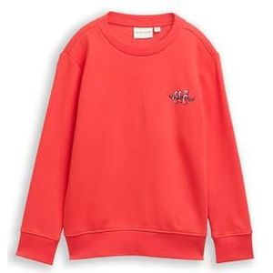 TOM TAILOR - Sweatshirt - Rood - Effen - Lange Mouw
