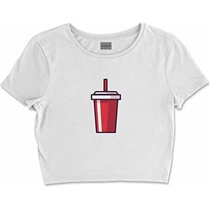 Bona Basics, Digitaal bedrukt, basic T-shirt voor dames,%100 katoen, wit, casual, damestops, maat: XL, Wit, XL