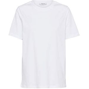 PIECES T-Shirt dames Pcria Ss Fold Up Solid Tee Noos Bc , wit (bright white) , L
