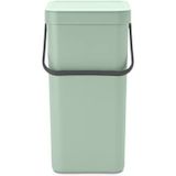 Brabantia Sort & Go Prullenbak, Afvalemmer, Jade Green , 16 Liter