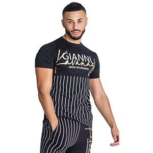 Gianni Kavanagh Black Blurred Lines Tee T-shirt voor heren, Zwart, XL