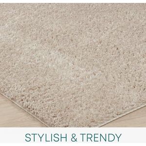 Surya Shaggy tapijt - modern tapijt voor woonkamer, eetkamer, zachte harige tapijten voor slaapkamer - pluizig tapijt voor slaapkamer, pluche pool en gemakkelijk te onderhouden - groot tapijt 120 x