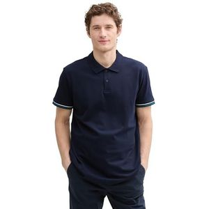 TOM TAILOR Poloshirt voor heren, 10668 - Sky Captain Blue, XXL