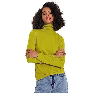 Trendyol FeMan Slim fit Basic Coltrui Gebreide Trui, Oliegroen, S, Olie Groen, S
