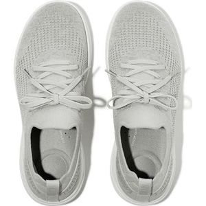 Fitflop Dames Super-Q Knit Slip-ON Laced Sneakers, Arctic Grijs/Zilver, 6.5 UK, Arctic Grey Zilver, 40 EU