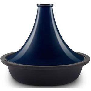 La Fonderie 1890 Tajine van geëmailleerd gietijzer TINGHIR, kom, deksel, tajines en couscous, capaciteit 2,5 l, blauw