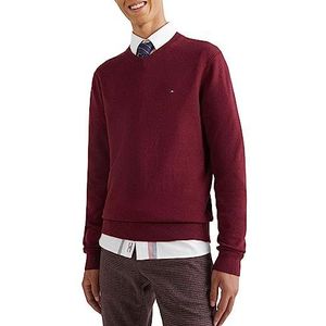 Tommy Hilfiger Herentrui met V-hals, regular fit, paars (Deep Rouge), S