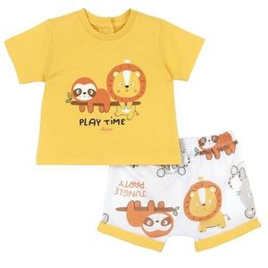 Chicco 2-Delige Set Van T-Shirt En Korte Broek (1) baby-jongens, Arancione, 3M, Design in Italië