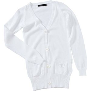 Calvin Klein Jeans CGR744 KNS08 gebreide jas voor meisjes, wit (001 wit), 80B