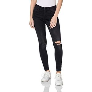 Noisy may NMLUCY Skinny Fit Jeans voor dames, cropped normale taille, zwart denim, 26W x 30L