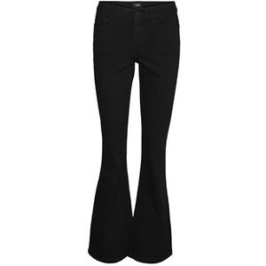VERO MODA Dames Mid Rise Jeans, zwart, (M) W x 30L