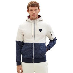 TOM KLEERMAKER herensweatjack met capuchon en kleurvlakken