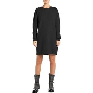 Replay Oversized gebreide damesjurk, 970 Dark Navy, S