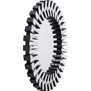 Kare Design Spiegel Sprocket, spiegelend, wandspiegel, XL-formaat, rond, 2 haken voor wandmontage, diameter 92 cm