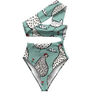 Averie Annelise eendelig badpak voor dames, blauw, M