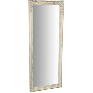 Biscottini Wandspiegel L36XPR5XH82,5, antiek wit, spiegel voor huisdecoratie, slaapkamerspiegel, badkamerspiegel