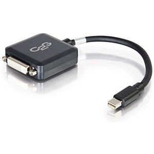 C2G 20CM Mini DisplayPort manspersoon to DVI-D Single Link vrouwtje Adapter Zwart, Full HD Mini DP of Thunderbolt Compatibel met Apple MacBook, Mac Mini, Mac Pro
