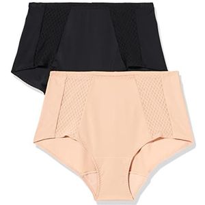 Dim EcoDim Damesslip, platte buik, 2 stuks, zwart/nieuwe huid, M