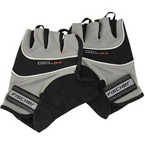 FISCHER Fietshandschoen voor volwassenen, sporthandschoen, comfortabele handschoen S/M, grijs, wasbaar, met uittrekhulp, gevoerd