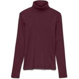 Vero Moda - Vmchloe Ls - Tanktop - Wijn - Rolkraag - Lange Mouwen