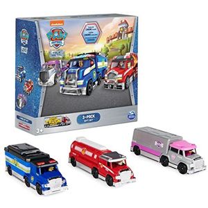 Paw Patrol, Chase, Marcus en Stella voertuig van gegoten metaal True Metal om te verzamelen, serie Big Truck Pups in schaal 1:55 (exclusief Amazon), speelgoed voor kinderen vanaf 3 jaar