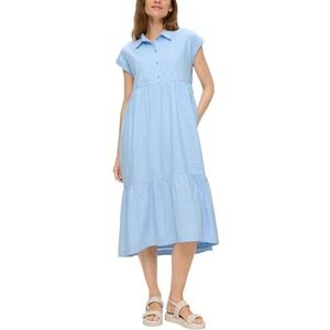 s.Oliver dames blousejurk lang, Blauw 53l0, 34