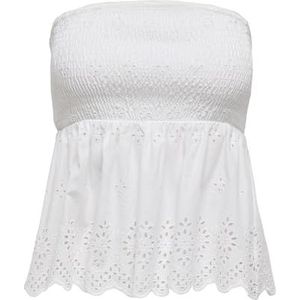 Onllou Life Emb Bandeau Top WVN, wit (bright white), L