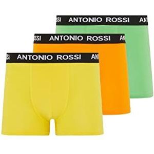 Antonio Rossi Heren getailleerde Boxer Hipsters (Pack van 3) Shorts, Oranje, Geel, Groen, XXL, Oranje, geel, Groen, XXL