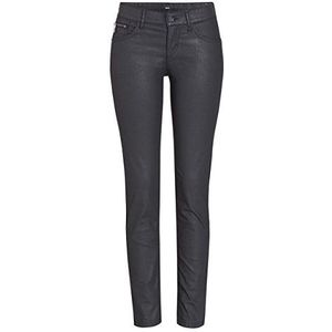 MAC Jeans Dames Carrie Pipe Pocket Zip Straight Jeans, zwart (black 090), 36W x 34L