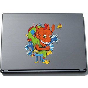 Laptopsticker laptopskin clm001 - Grappig klein monster - doodskop-schedel - 150 x 192 mm sticker
