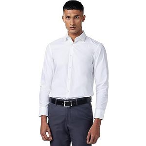 HUGO Herenjurk, shirt met button-down-kraag, wit (new white), 44 cm Hals