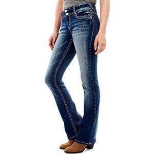 WallFlower Women's Luscious Curvy Bootcut Mid-Rise Insta Stretch Juniors Jeans (Standard and Plus), Jenna, 9 Short