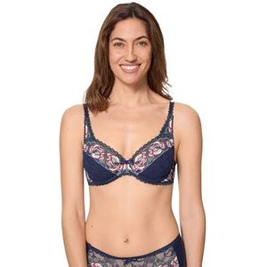 Playtex Flower Elegance Damesbeha met beugel van kant, 1 stuk, Blauw, 100C