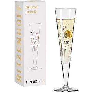 Ritzenhoff 1071013 champagneglas, 200 ml, serie Goldnacht nr. 13, elegant designstuk met echt goud, Made in Germany