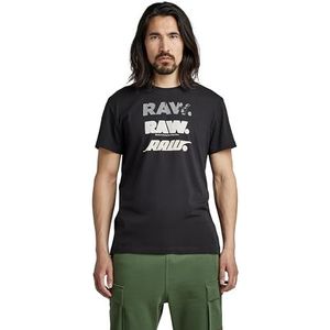 G-STAR RAW Heren Triple RAW T-Shirt, Zwart (dk Black 336-6484), L