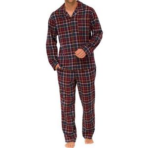 Schiesser heren lange pyjama, rood (502-bordeaux), 54