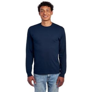 Jerzees Dri-Power T-shirts van een katoenmengsel, met lange mouwen, vochtafvoerend, geurbescherming, UPF 30+, maten S-3XL, Donkerblauw, 3XL