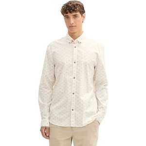 TOM TAILOR Denim heren overhemd, 36841 - White Multi Triangle Print, M