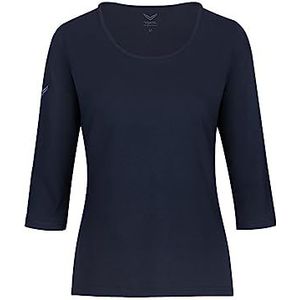 Trigema Dames shirt met 3/4 mouwen van biologisch katoen, blauw (navy-c2c 546), S