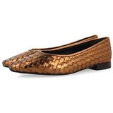 GIOSEPPO Eisgarn - Ballerina's - Brons - Gevlochten Leer - Flexibele Bodem