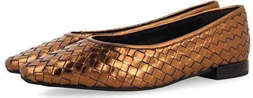 GIOSEPPO Eisgarn - Ballerina's - Brons - Gevlochten Leer - Flexibele Bodem