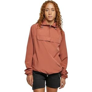 Urban Classics Dames windbreaker om over te trekken met capuchon voor vrouwen, basic pull over jas verkrijgbaar in meer dan 10 kleurvarianten, maten XS - 5XL, terracotta, 3XL